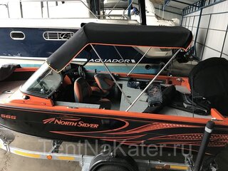 Ходовой тент Бимини Fish Sport на NorthSilver 565 — вид сбоку