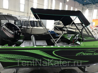 Ходовой тент Бимини Fish Sport на NorthSilver 545 — вид сбоку